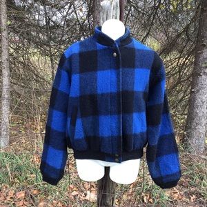 Vintage 80s WOOLRICH Buffalo Plaid Wool Jacket